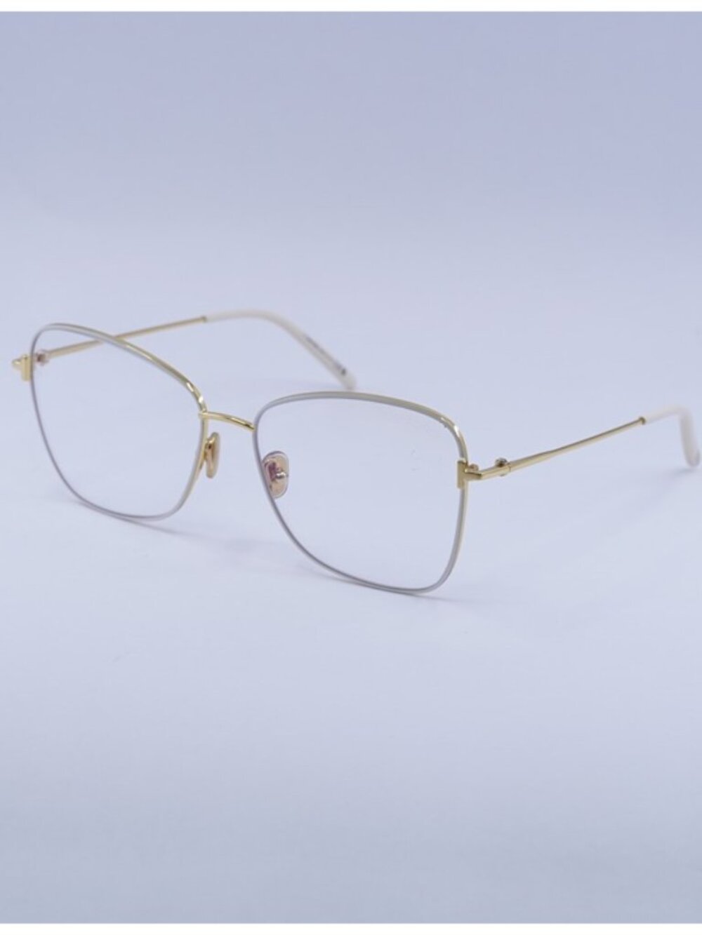 Tom Ford FT5906-B 025 Eyeglasses Ivory/Gold 55mm Butterfly Frame, Clear Lenses